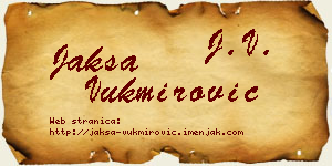 Jakša Vukmirović vizit kartica